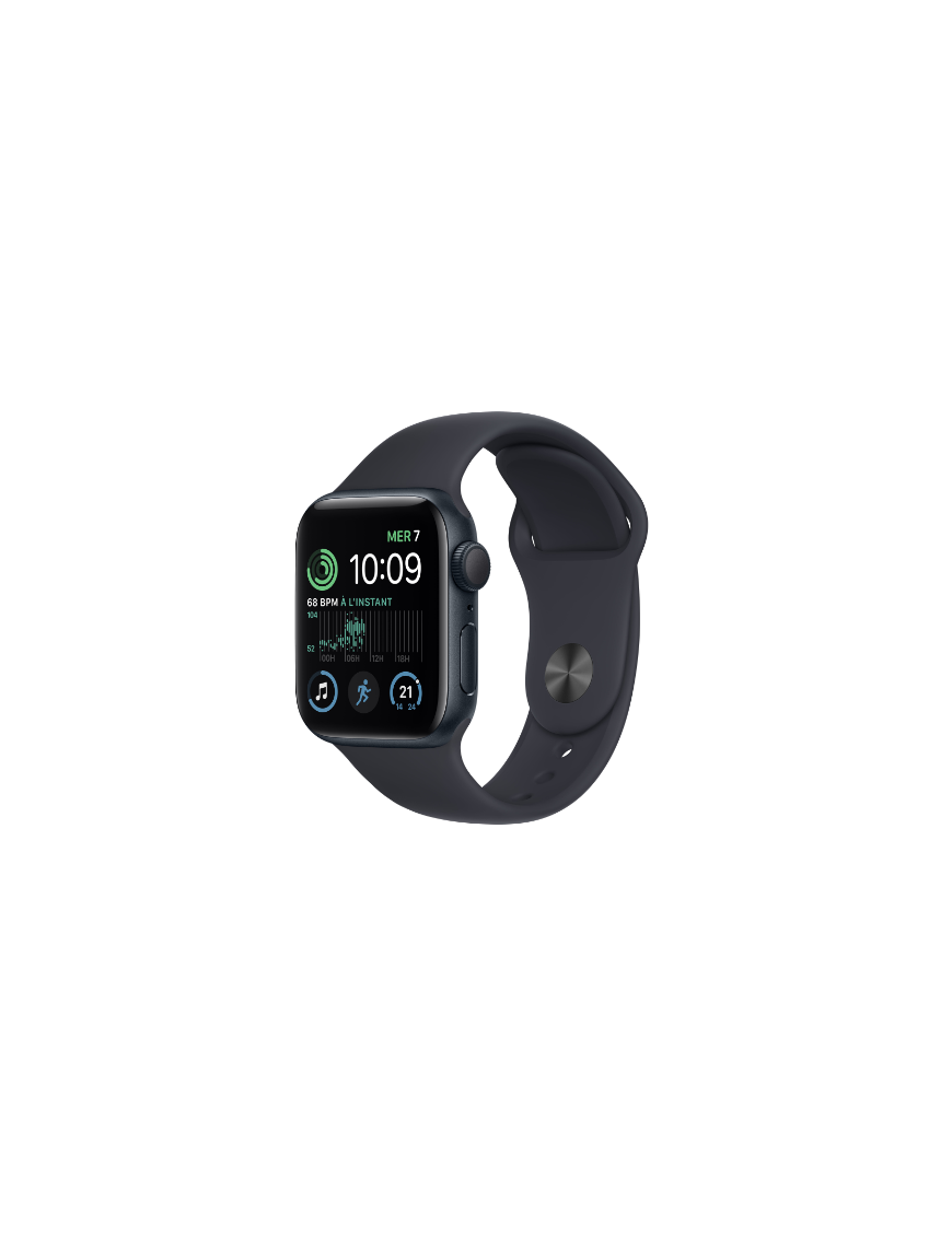 Apple Watch SE (2e génération) GPS 40 mm avec boîtier en aluminium et  bracelet sport minuit - M/L
