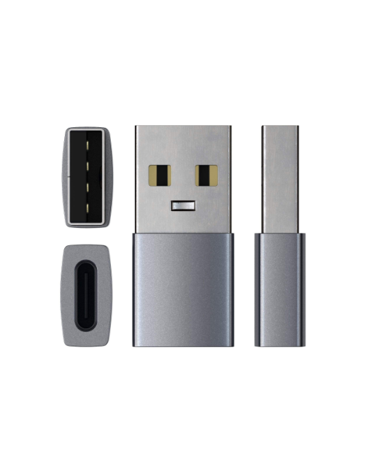 Adaptateur Satechi Type-A vers Type-C Space Gray