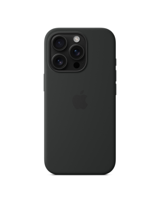 Coque en silicone avec MagSafe pour iPhone 16 Pro - Noir