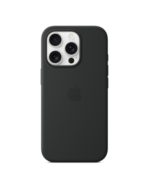 Coque en silicone avec MagSafe pour iPhone 16 Pro - Noir