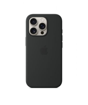 Coque en silicone avec MagSafe pour iPhone 16 Pro - Noir