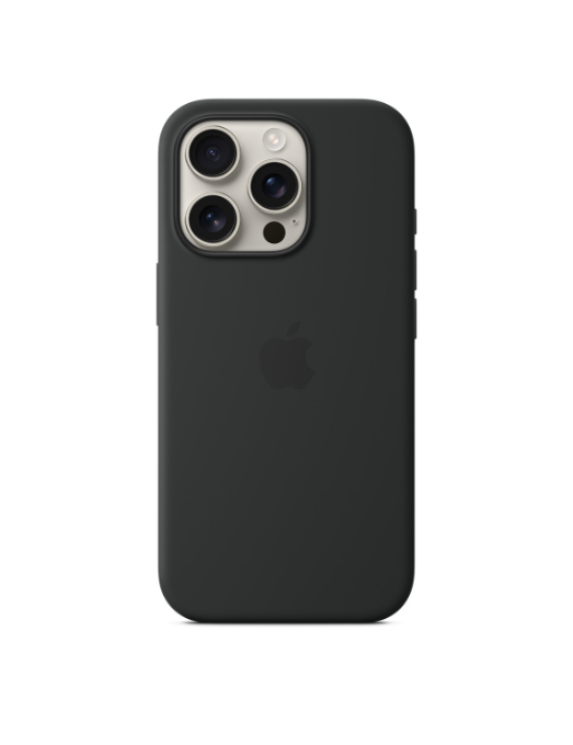 Coque en silicone avec MagSafe pour iPhone 16 Pro - Noir