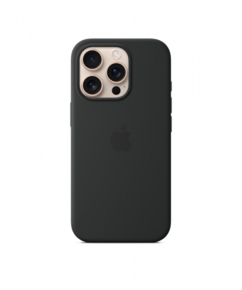 Coque en silicone avec MagSafe pour iPhone 16 Pro - Noir