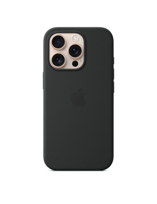 Coque en silicone avec MagSafe pour iPhone 16 Pro - Noir