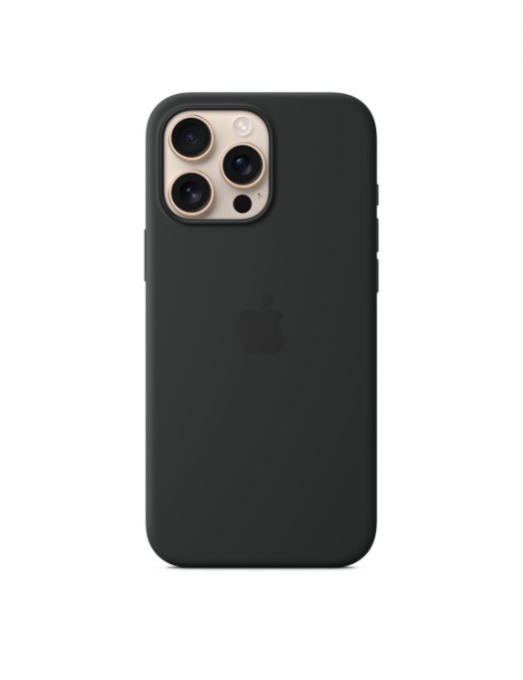 Coque en silicone avec MagSafe pour iPhone 16 Pro Max - Noir