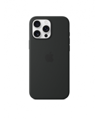 Coque en silicone avec MagSafe pour iPhone 16 Pro Max - Noir