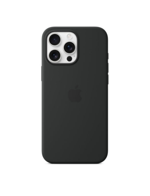 Coque en silicone avec MagSafe pour iPhone 16 Pro Max - Noir