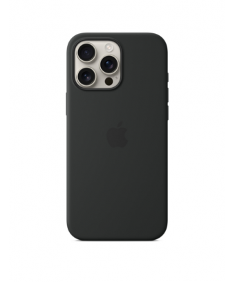 Coque en silicone avec MagSafe pour iPhone 16 Pro Max - Noir