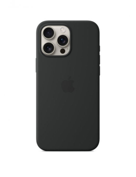 Coque en silicone avec MagSafe pour iPhone 16 Pro Max - Noir