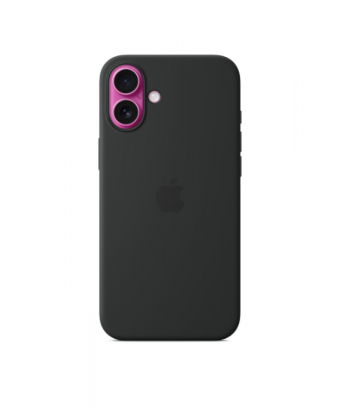 Coque en silicone avec MagSafe pour iPhone 16 Plus - Noir