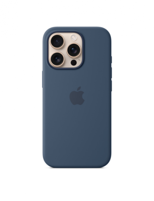 Coque en silicone avec MagSafe pour iPhone 16 Pro - Denim