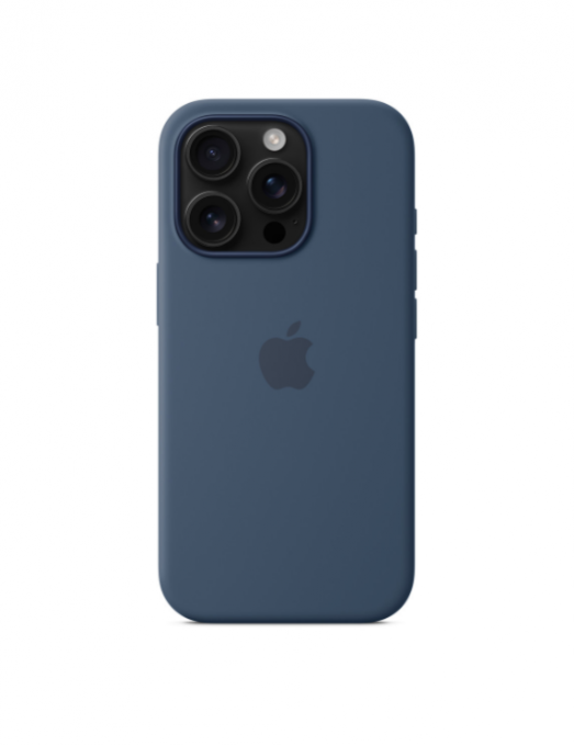 Coque en silicone avec MagSafe pour iPhone 16 Pro - Denim