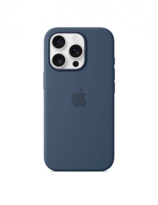 Coque en silicone avec MagSafe pour iPhone 16 Pro - Denim