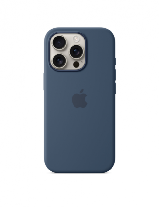 Coque en silicone avec MagSafe pour iPhone 16 Pro - Denim