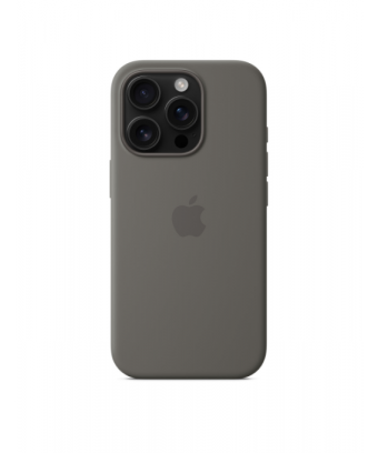 Coque en silicone avec MagSafe pour iPhone 16 Pro - Gris minéral