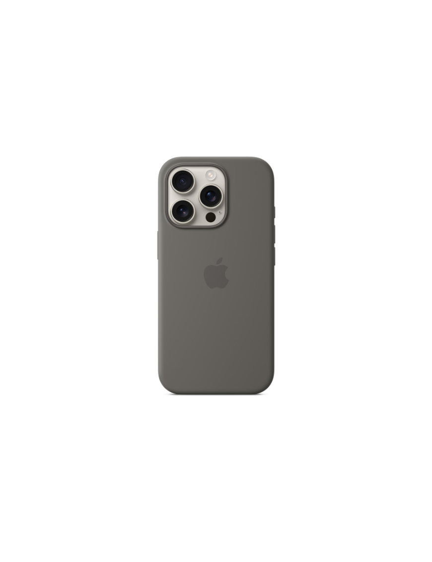 Coque en silicone avec MagSafe pour iPhone 16 Pro - Gris minéral