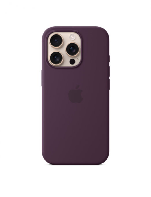 Coque en silicone avec MagSafe pour iPhone 16 Pro - Prune