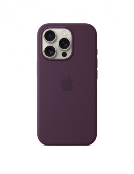 Coque en silicone avec MagSafe pour iPhone 16 Pro - Prune