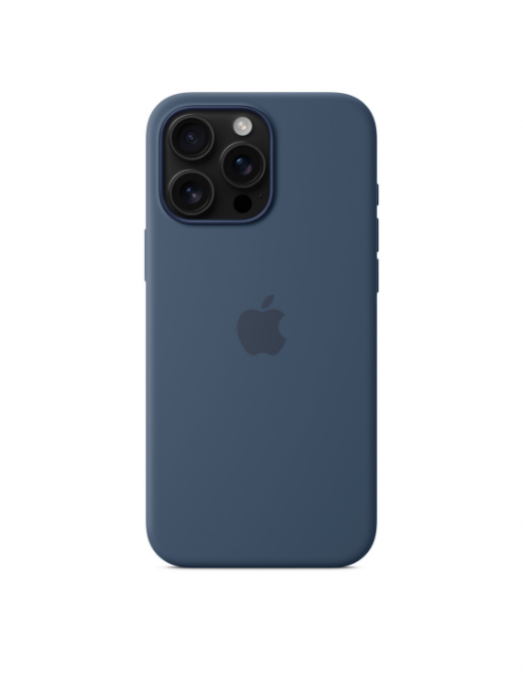 Coque en silicone avec MagSafe pour iPhone 16 Pro Max - Denim