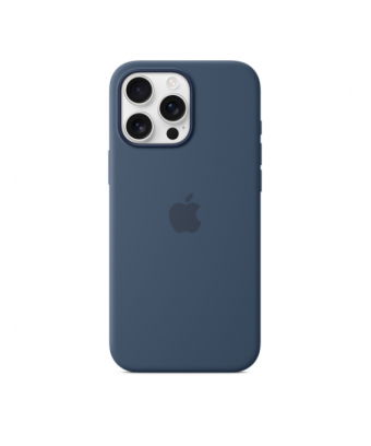 Coque en silicone avec MagSafe pour iPhone 16 Pro Max - Denim