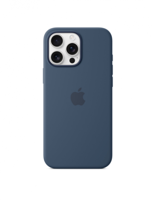 Coque en silicone avec MagSafe pour iPhone 16 Pro Max - Denim