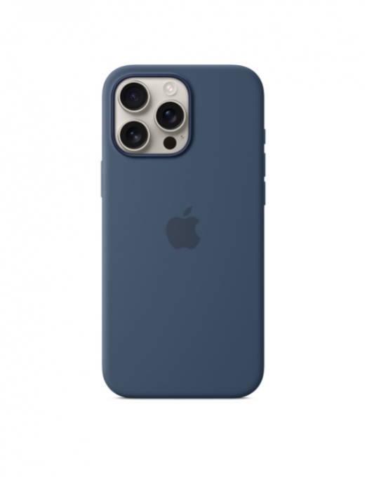 Coque en silicone avec MagSafe pour iPhone 16 Pro Max - Denim