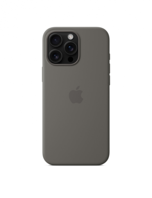 Coque en silicone avec MagSafe pour iPhone 16 Pro Max - Gris minéral