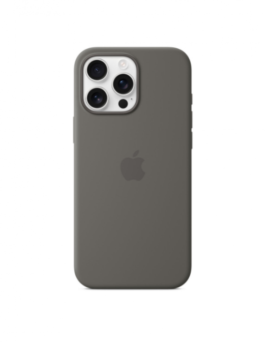 Coque en silicone avec MagSafe pour iPhone 16 Pro Max - Gris minéral