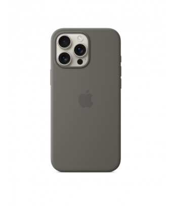 Coque en silicone avec MagSafe pour iPhone 16 Pro Max - Gris minéral