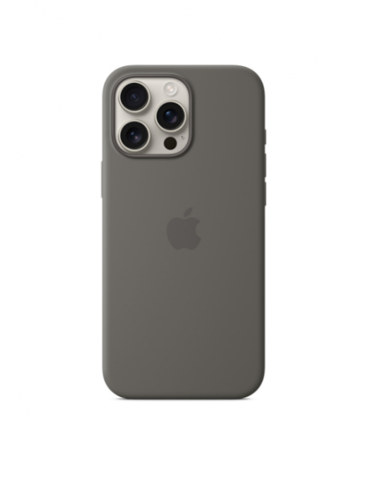 Coque en silicone avec MagSafe pour iPhone 16 Pro Max - Gris minéral