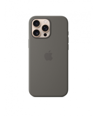 Coque en silicone avec MagSafe pour iPhone 16 Pro Max - Gris minéral