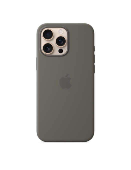 Coque en silicone avec MagSafe pour iPhone 16 Pro Max - Gris minéral