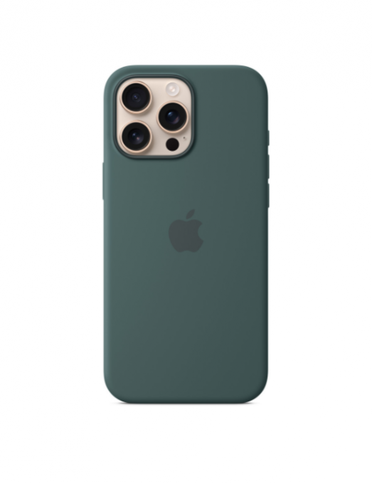 Coque en silicone avec MagSafe pour iPhone 16 Pro Max - Vert lacustre