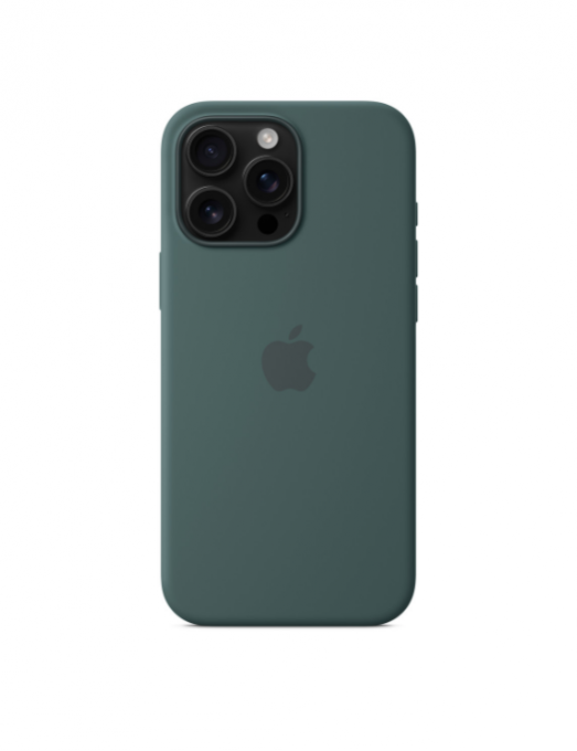 Coque en silicone avec MagSafe pour iPhone 16 Pro Max - Vert lacustre