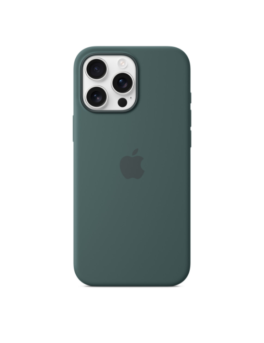 Coque en silicone avec MagSafe pour iPhone 16 Pro Max - Vert lacustre