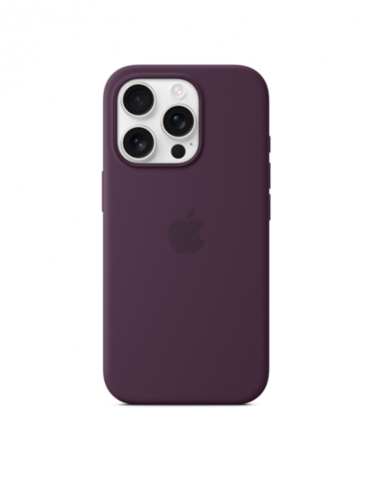 Coque en silicone avec MagSafe pour iPhone 16 - Prune