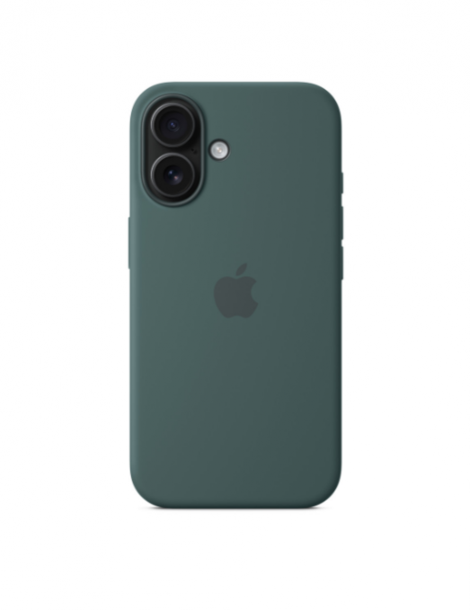 Coque en silicone avec MagSafe pour iPhone 16 - Vert lacustre