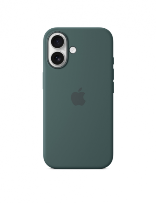 Coque en silicone avec MagSafe pour iPhone 16 - Vert lacustre