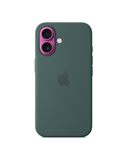 Coque en silicone avec MagSafe pour iPhone 16 - Vert lacustre