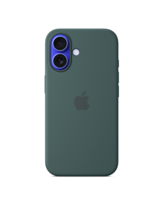 Coque en silicone avec MagSafe pour iPhone 16 - Vert lacustre