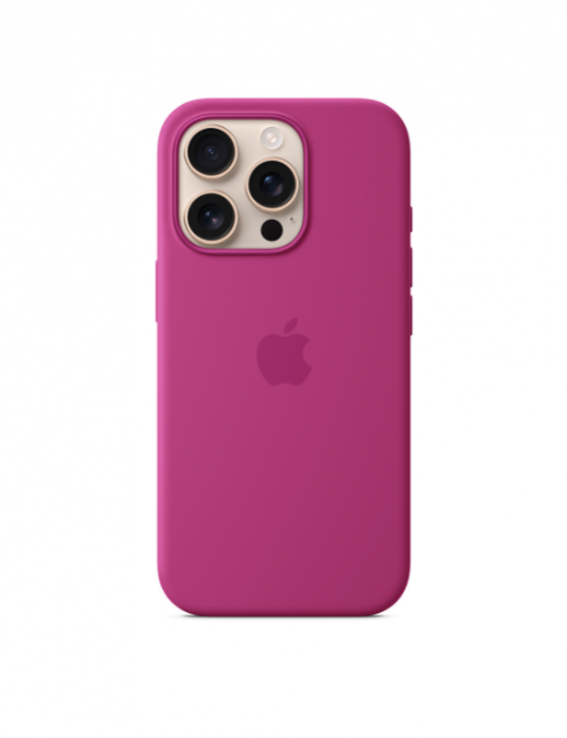 Coque en silicone avec MagSafe pour iPhone 16 Pro - Fuchsia