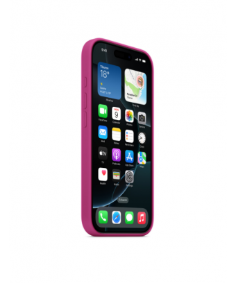 Coque en silicone avec MagSafe pour iPhone 16 Pro - Fuchsia