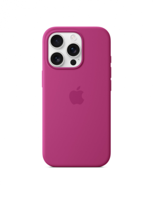 Coque en silicone avec MagSafe pour iPhone 16 Pro - Fuchsia