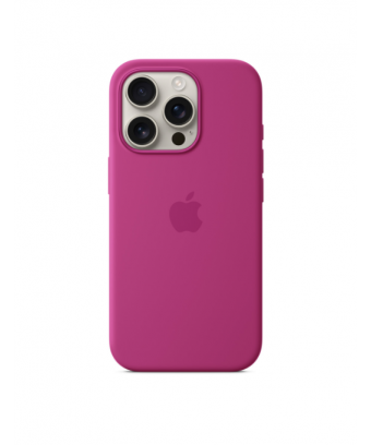 Coque en silicone avec MagSafe pour iPhone 16 Pro - Fuchsia