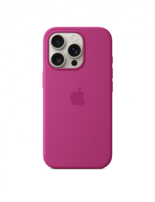 Coque en silicone avec MagSafe pour iPhone 16 Pro - Fuchsia