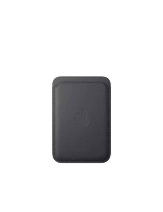 Porte‑cartes en tissage fin pour iPhone avec MagSafe - Noir