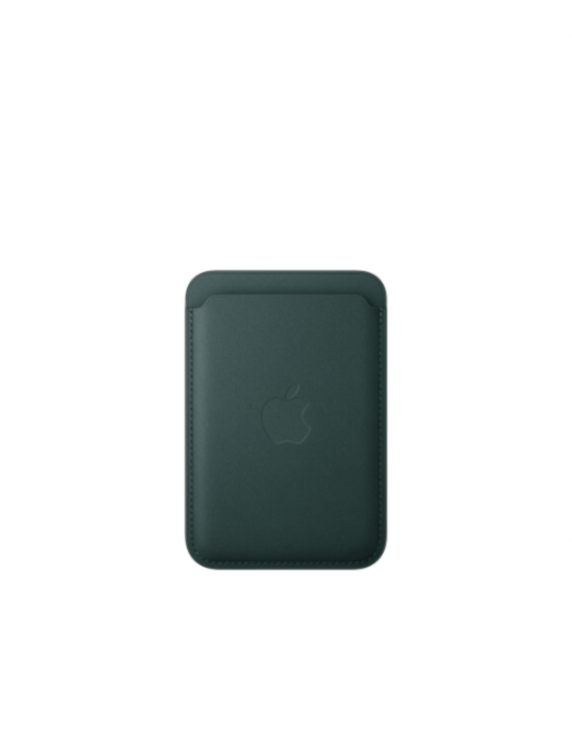 Porte‑cartes en tissage fin pour iPhone avec MagSafe - Vert foncé